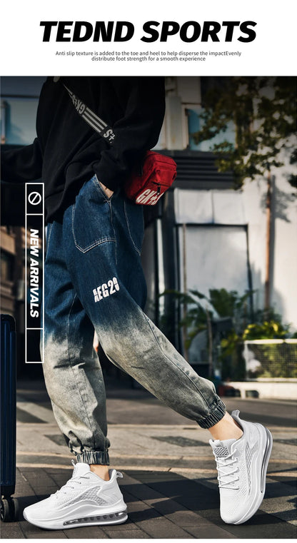 Men's air running shoes, tennis walking shoes, breathable and non slip running shoes