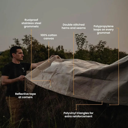 Canvas Tarp Heavy Duty Waterproof UV Resistant, Cloth Tarp