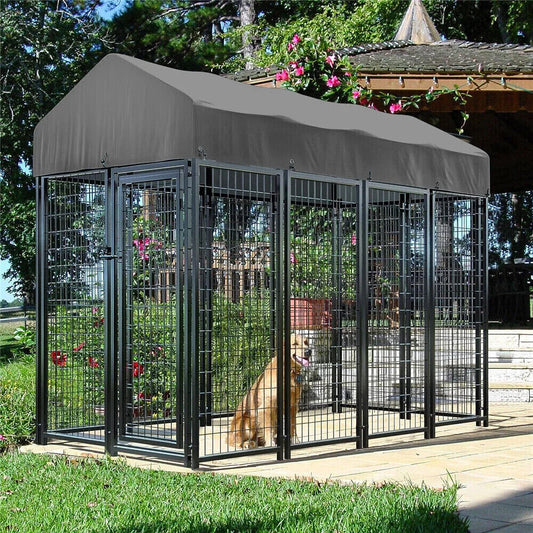 Heavy Duty Large Dog Kennel  Welded Metal Playpen  with Roof