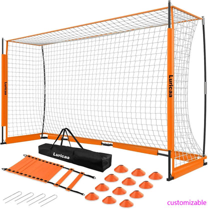 Collapsible Soccer Goal, 12×6 ft /6×4 ft Portable Net for Backyard, Quick Setup with 1 Carry Bag