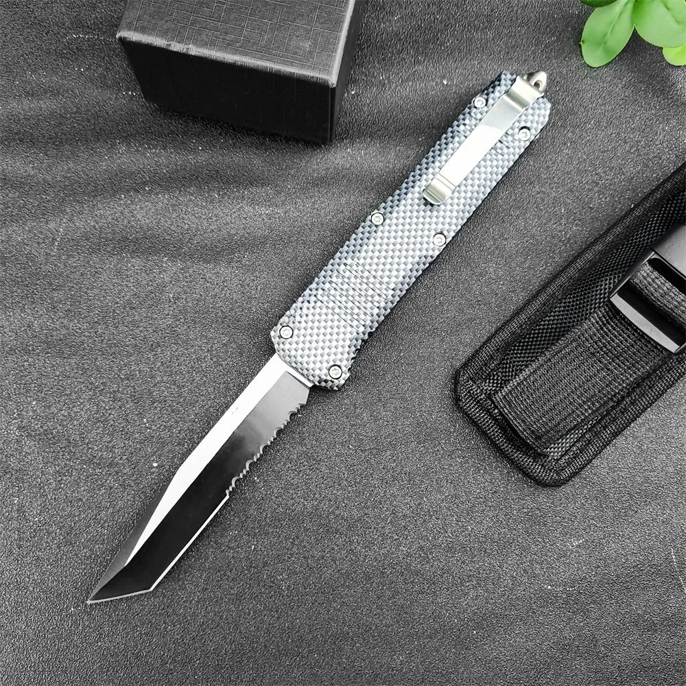 Carbon Fiber Folding Knives 440c Blade Zinc Alloy Handle Camping Survival Durable Multitools