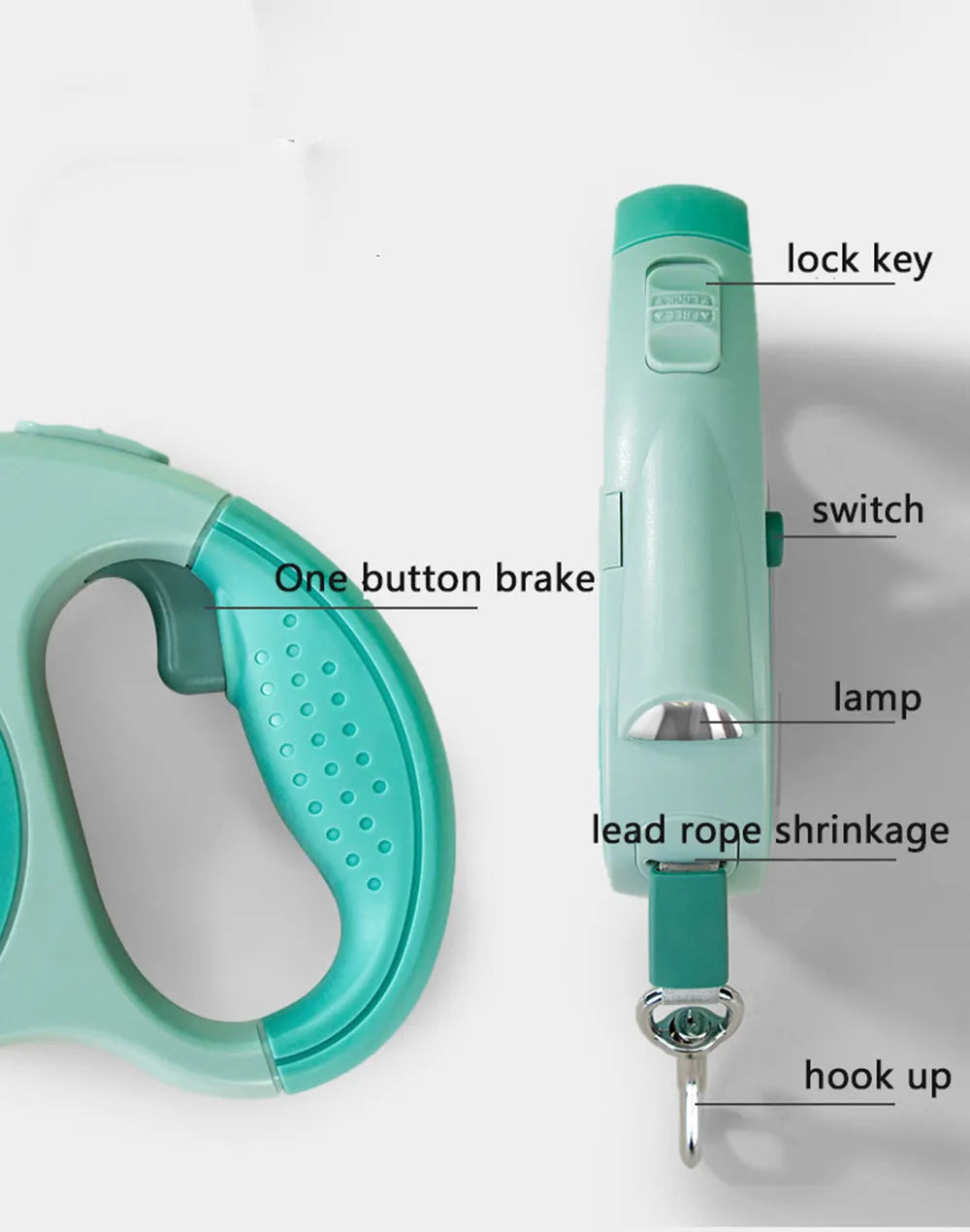 Dog Leash With Led Lights and Garbage Bag Retractable Nylon Traction Rope Belt Durable Walk Run Automatic Extension Dog Lead