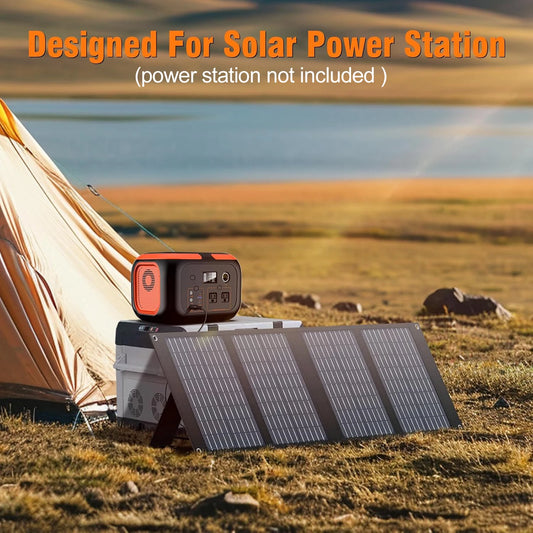40W Portable Solar Panel Charger with DC USB C Port for Camping Road Trip Hiking