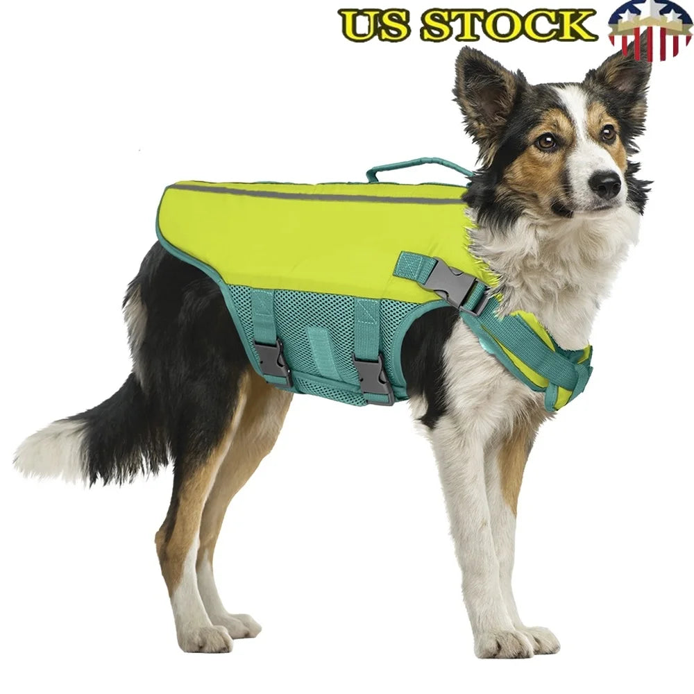 Durable Dog Life Jacket with Handle Medium Dogs