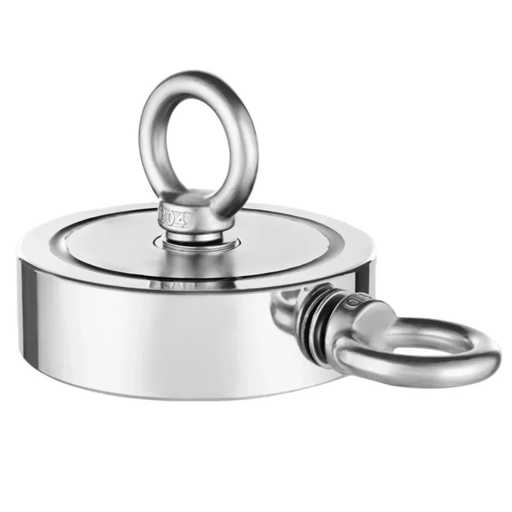Strong Powerful Neodymium Magnet Double Side Salvage Search Magnet Hook Sea Fishing Holder Pulling Mounting Pot with Ring