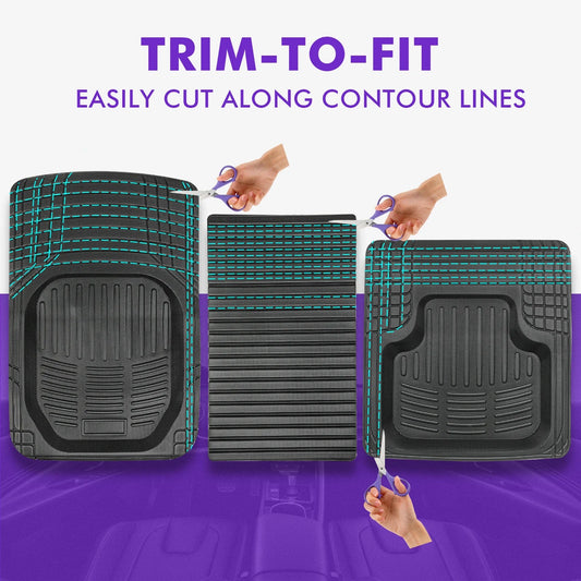 5pcs Universal Auto Car Floor Mats All-Weather Waterproof Tray Mat Interior Accessories