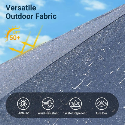 Outdoor Patio Umbrella With Solar Light,15 Ft Sunshade W Base 156 Colorful LED