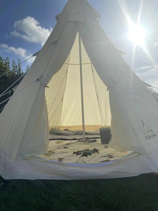 Bell Tent 9.85ft Glamping Tent, Camping, Hiking,Canvas Tent with Aluminum Pole.