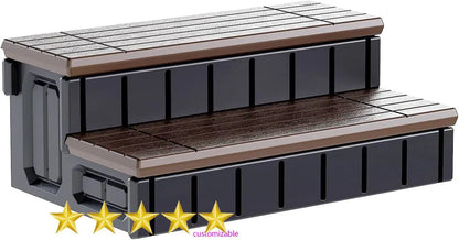 Storage Outdoor Indoor Compartment 2-Step Stool Plastic Handi Step Slip Resistant