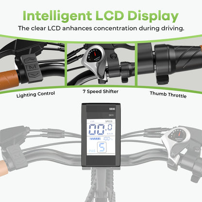 26" Electric E Bike with 7-Speed,1000 Peak Electric Bike for Adults,up 80 Miles Removable Battery Ebike, Adult Electric Bicycles