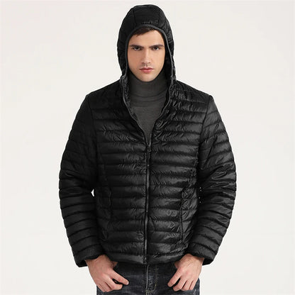 Lightweight Puffer Down Jackets for Men, Warm Parka, Windproof Coat, Casual Outerwear, Autumn and Winter Fashion Jacket