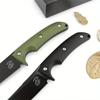 High Hardness Large Straight Knife  Steel Blade Handle Outdoor Camping  Hunting Knife Wilderness Tool