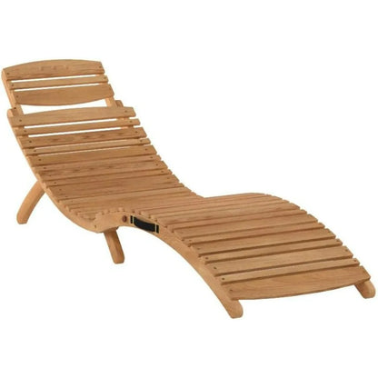 Wood Outdoor Chaise Lounge Set  2-Piece, Natural Yellow