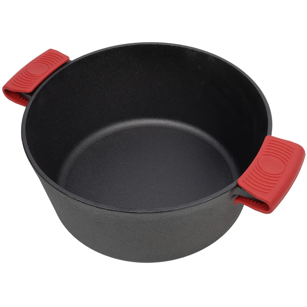 2 in 1 Pre-Seasoned Cast Iron Dutch Oven With Dual Handles,