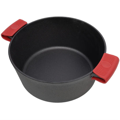 2 in 1 Pre-Seasoned Cast Iron Dutch Oven With Dual Handles,