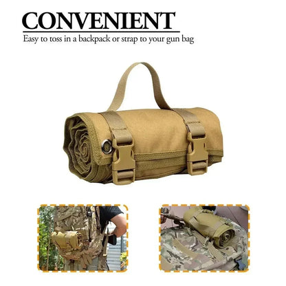 Waterproof Thin Mat Non-Slip Durable Hunting Mats for Shooters Tactical Roll Up Padded  Nylon Mat