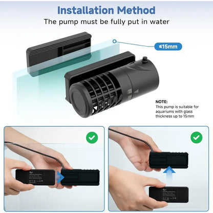 NEW - Aquarium Wave Maker Magnetic Cross Flow Pump with Controller
