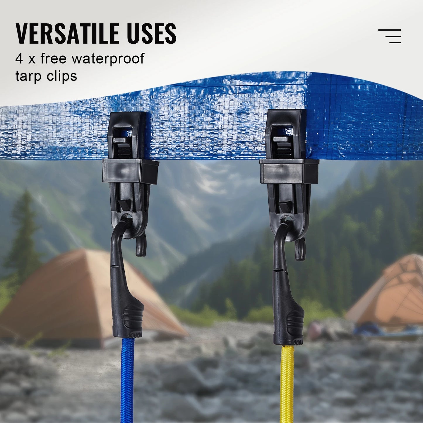 32pcs Elastic Bungee Cords  Assorted Lengths Heavy duty for Bike Tents Camping RVs Trunks Luggage Racks