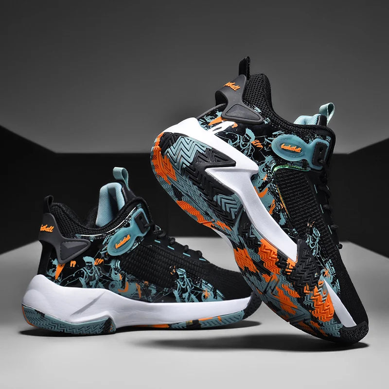 Men's basketball shoes walking and running shoes breathable and comfortable men's sports shoes trendy and fashionable basketball