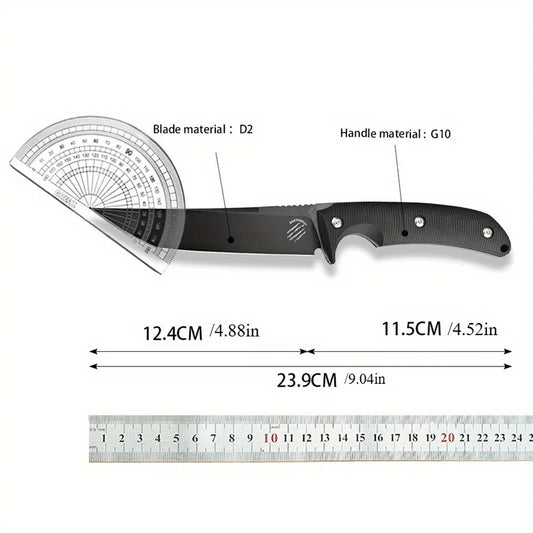 High Hardness Large Straight Knife  Steel Blade Handle Outdoor Camping  Hunting Knife Wilderness Tool