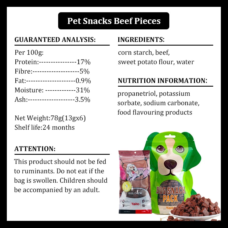 Dog Snacks Beef Particles  Nutritious Delicious Chewy Training Rewards for Adult Dog Puppies