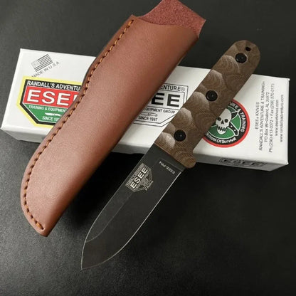 Straight Knife Hemp Handle Blade Outdoor Hunting Sharp Cutting Multi-functional Tactical Knives