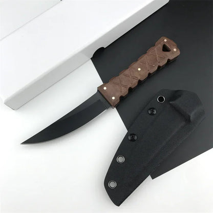 Straight Knife plating titanium craft blade Outdoor tactical hunting Camping Hiking