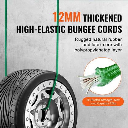 32pcs Elastic Bungee Cords  Assorted Lengths Heavy duty for Bike Tents Camping RVs Trunks Luggage Racks