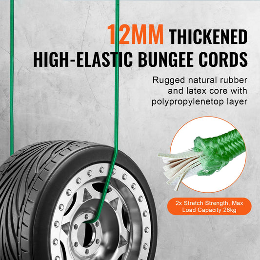 32pcs Elastic Bungee Cords  Assorted Lengths Heavy duty for Bike Tents Camping RVs Trunks Luggage Racks