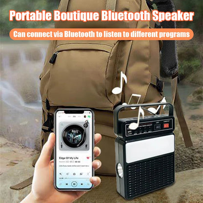 Portable outdoor camping solar lighting radio Bluetooth speaker, with two light bulbs and multiple lighting modes