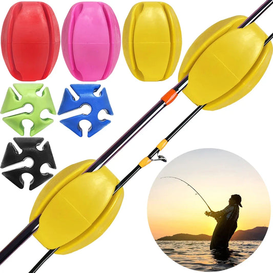 3pcs Silicone Fishing Rod Holder Ball Straps 5 Hole Lightweight Fishing Tackle Ties