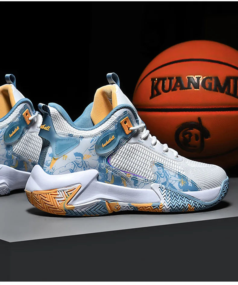 Men's basketball shoes walking and running shoes breathable and comfortable men's sports shoes trendy and fashionable basketball