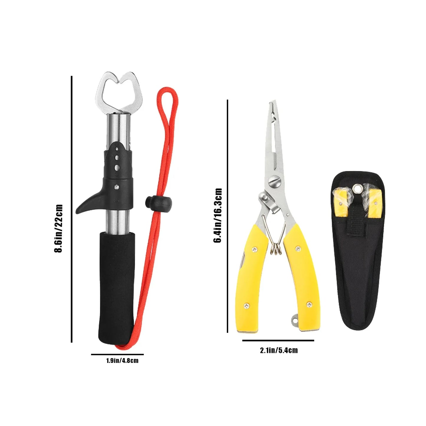 Outdoor Fishing Kit with Multi-tool Pliers, Fish Lip , and Durable Sheath for Anglers