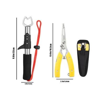 Outdoor Fishing Kit with Multi-tool Pliers, Fish Lip , and Durable Sheath for Anglers