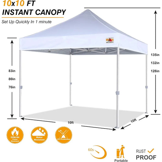 Commercial Pop Up Canopy Tent 10x10 Premium-Series, White