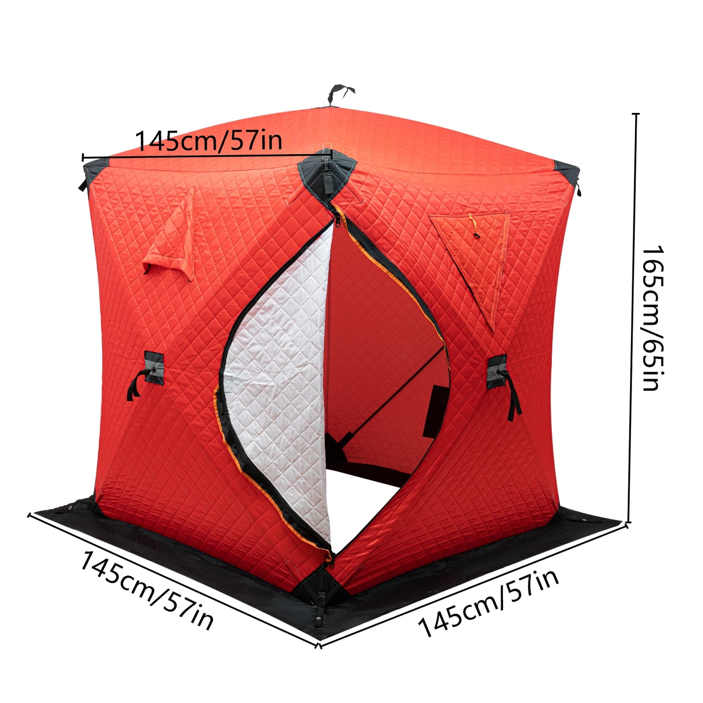 Insulated Ice Fishing Tent Portable Thermal Shelter Windproof Tent Freestanding for 1-2 People