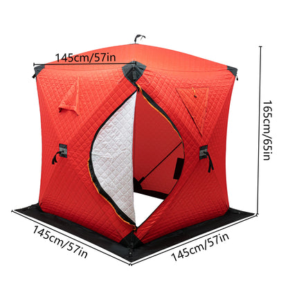 Insulated Ice Fishing Tent Portable Thermal Shelter Windproof Tent Freestanding for 1-2 People