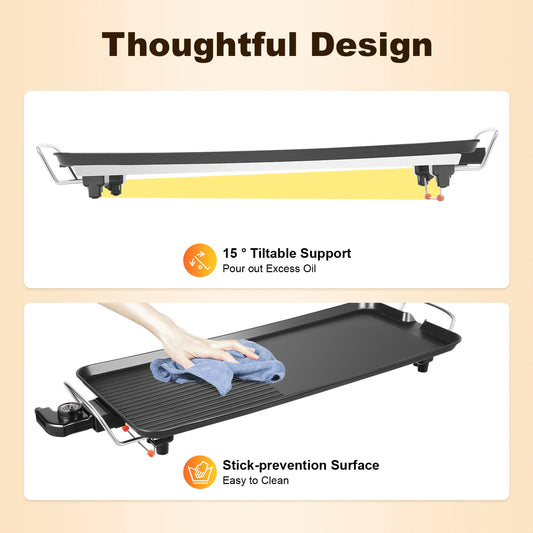 Electric Barbecue Grill, 110V Outdoor Camping, Picnic, Party, Temperature Range 0-250°, 68*28cm