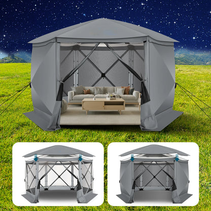 Pop up Gazebo Screen Tent for Camping, 12x12 Removable Roof, Outdoor Screened 5 walls