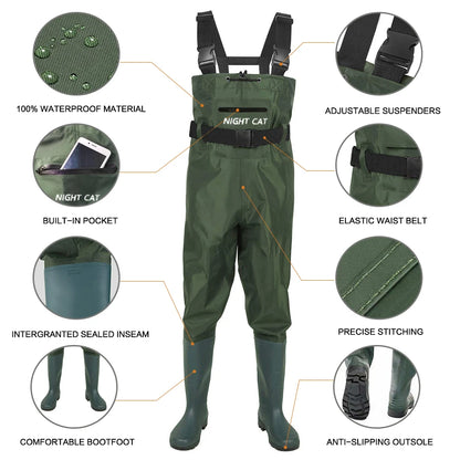 Lightweight Fishing Waders Waterproof Breathable  Fishing Hunting Chest Waders With Boots