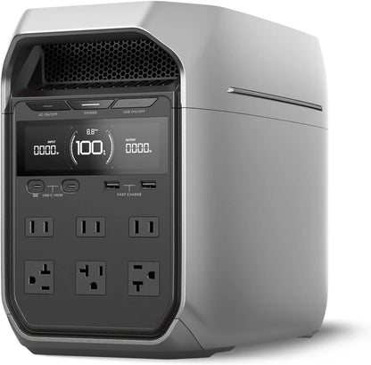 Portable Power Station DELTA 3 Plus, Battery, 1800W AC/140W USB-C Output, (Solar Panel Optional)