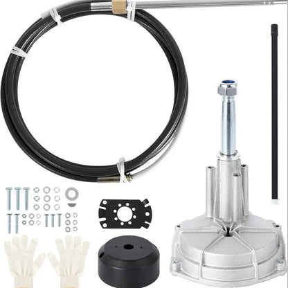 14 Feet Cable Outboard Steering Kit 3/4" Standard Tapered Shaft for Yachts, Fishing Boats