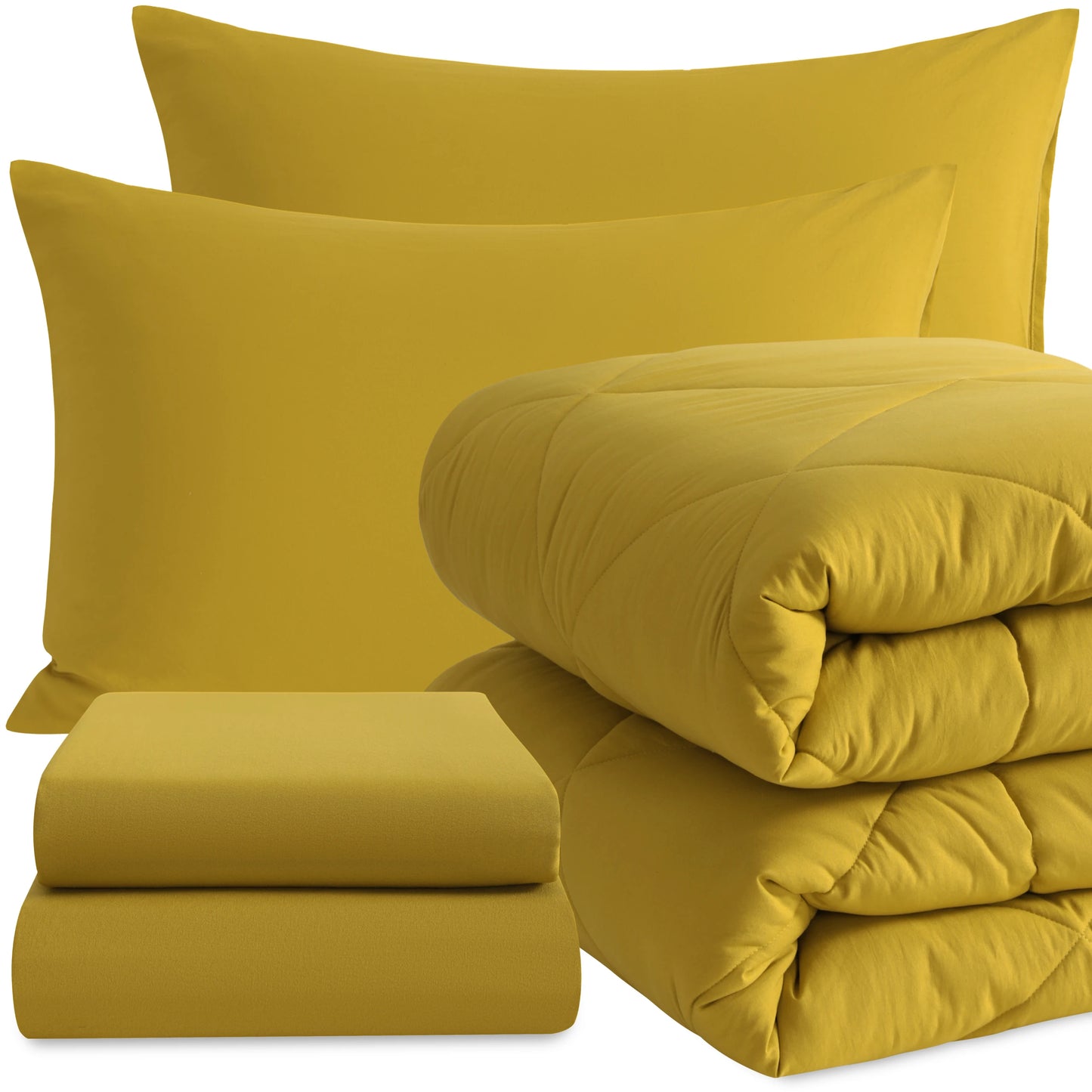 5 Piece Bedding Comforter Set. Breathable Bed in a Bag, Includes Comforter, Fitted Sheet, Top Sheet and Pillowcases