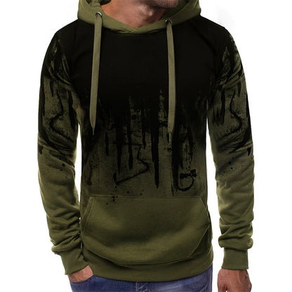 Men s  Hood Sweatshirt 3D Printed Long Sleeve Loose Hoodies with Kangaroo Pocket
