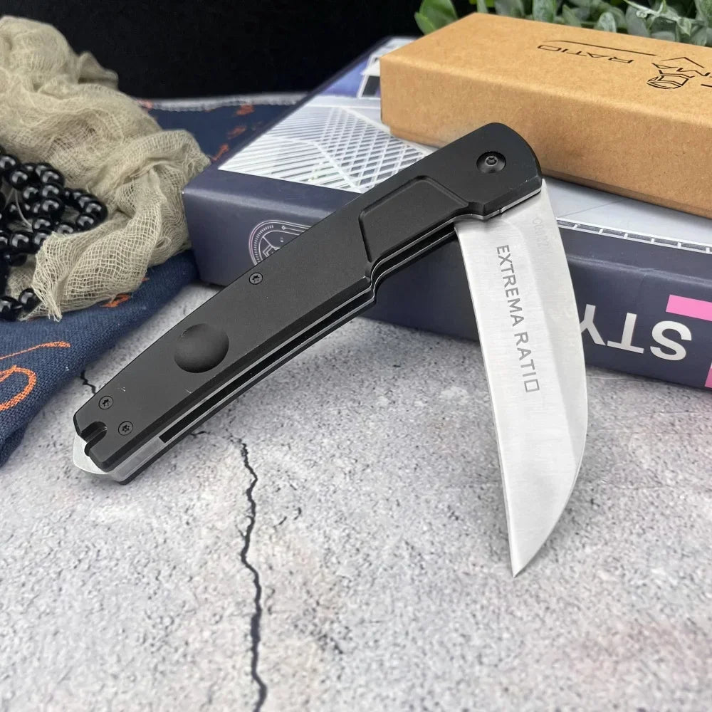 Outdoor Camping  Pocket Knife Steel Blade  Aluminum Handle Tactical Hunting Knife Wilderness Survival Knife