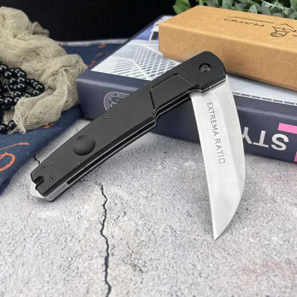 Outdoor Camping  Pocket Knife Steel Blade  Aluminum Handle Tactical Hunting Knife Wilderness Survival Knife