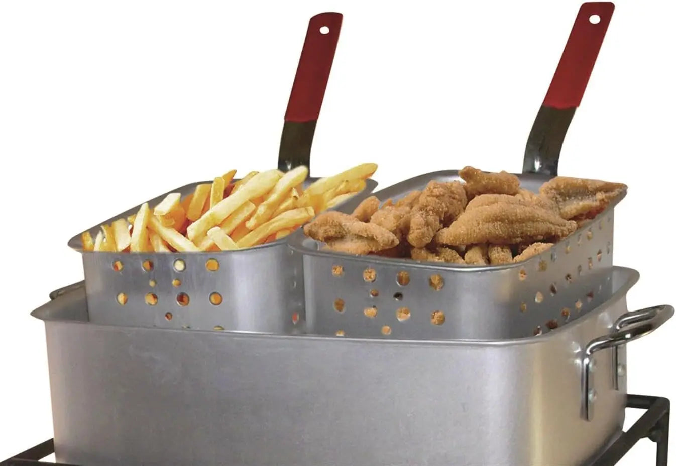 16-Inch Propane Outdoor Cooker with Aluminum Pan and 2 Frying Baskets, Multicolor