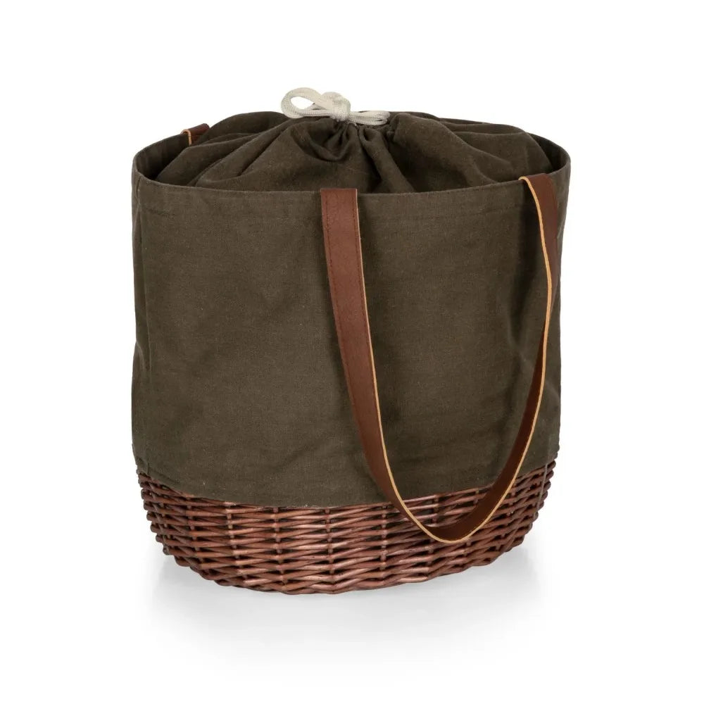 Picnic Multi Canvas and Wicker Basket Tote