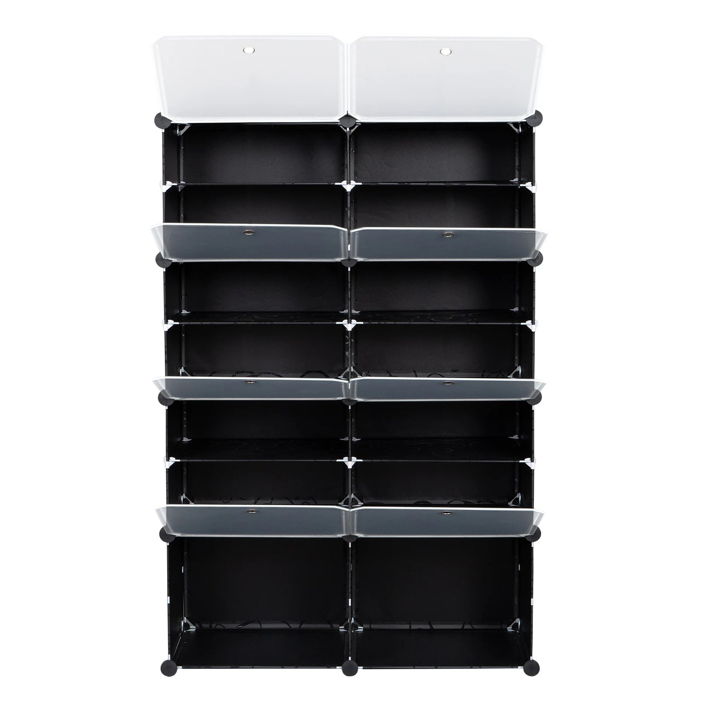 7-Tier Portable 28 Pair Shoe Rack Organizer 14 Grids Tower Shelf Storage Cabinet Stand Expandable for Heels, Boots