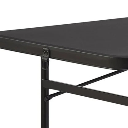 6 Foot Bi-Fold Plastic Folding Table Black Portable Table